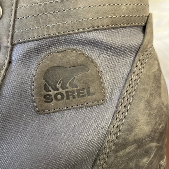 Sorel Lexie Wedge Boots Womens Size 8 Gray Red Lace Up Ankle Booties - Picture 4 of 5